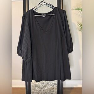 City Chic Black V-Neck Blouse